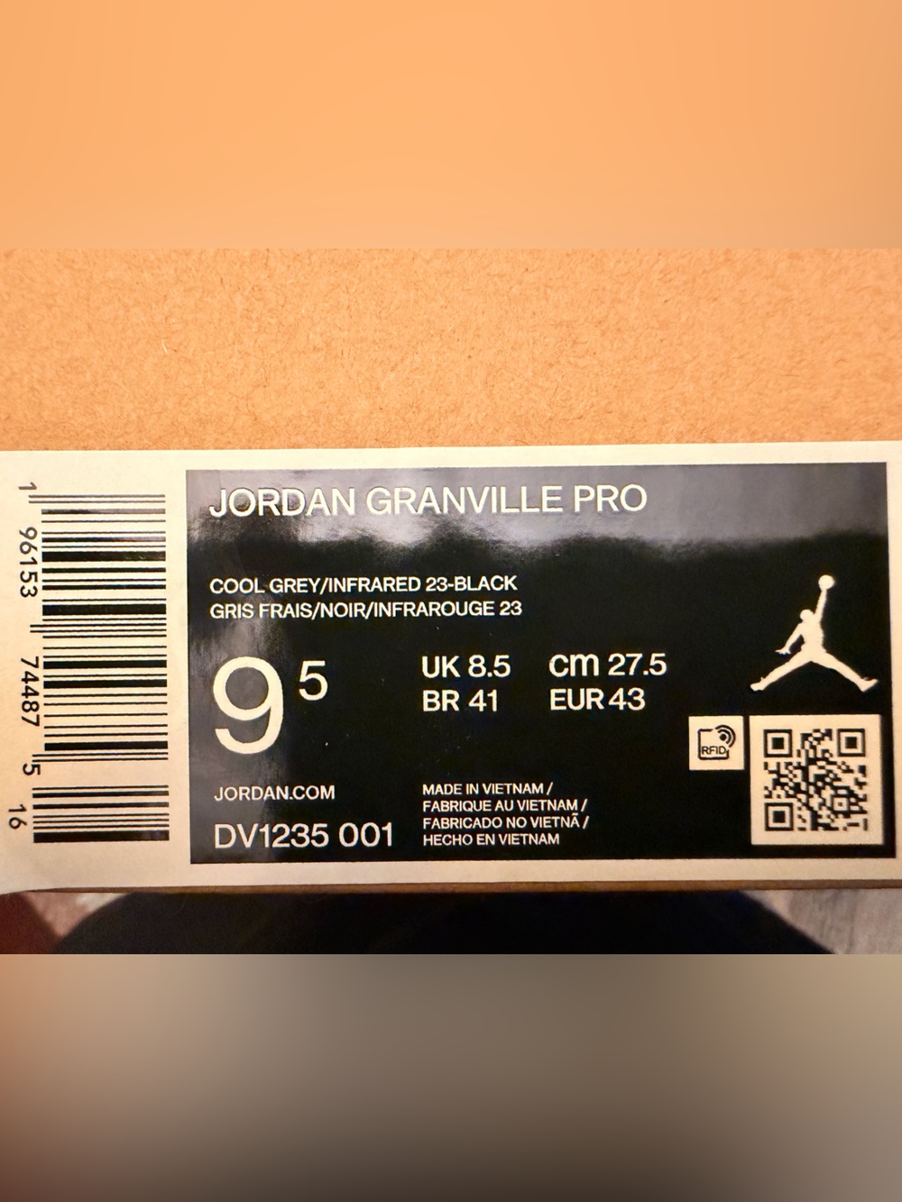 Jordan Granville Pro Cool Grey/Infrared 23 Men’s 9.5 NEW w/ Box - Picture 9 of 9